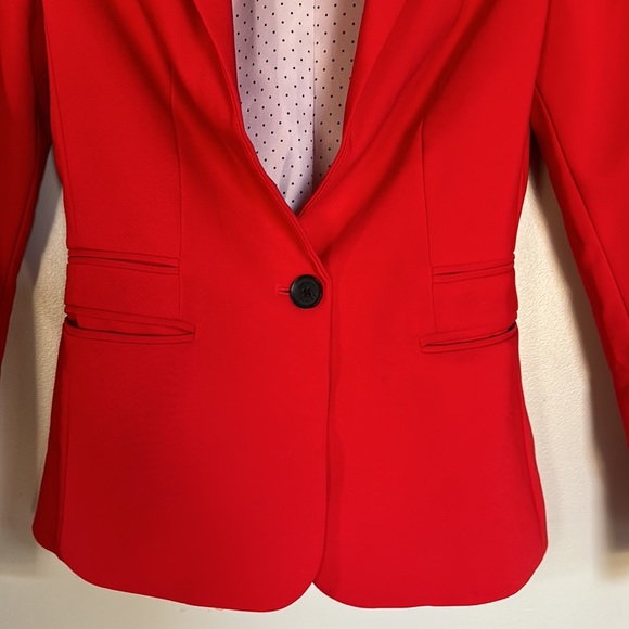 Express Notch Collar One Button Blazer - Red - 0 - Picture 3 of 16